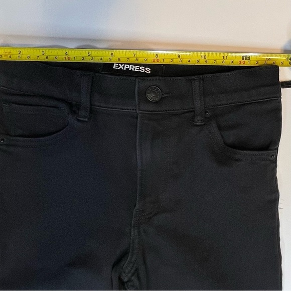 Express Black High Waisted/Rise Rip Knee Women Stretch Leggings Jeans Size 0/25 - Picture 10 of 11